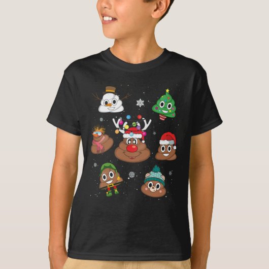 Poop Emoji KerstPajama T-shirt (Voorkant)