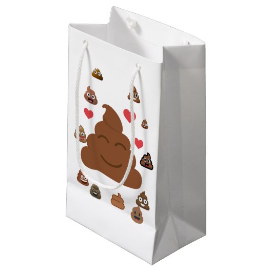 Poop emoji klein cadeauzakje (Voorkant Gekanteld)