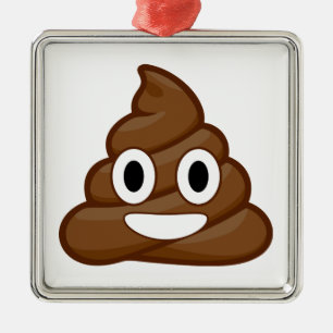 poop emoji metalen ornament