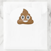 Poop emoji ovale sticker (Tas)