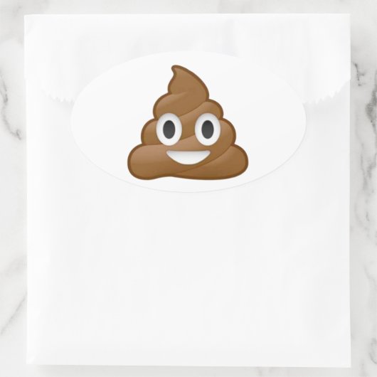 Poop emoji ovale sticker (Tas)