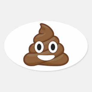 poop emoji ovale sticker