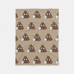 Poop Emoji Peace Sign Hands Fleece Deken