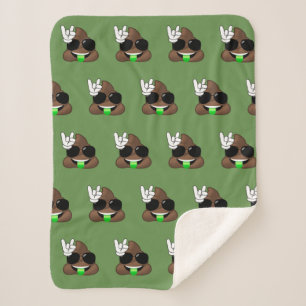 Poop Emoji Rock on Sherpa Blanket Deken