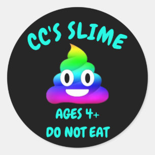 Poop Emoji Slime Jar Label