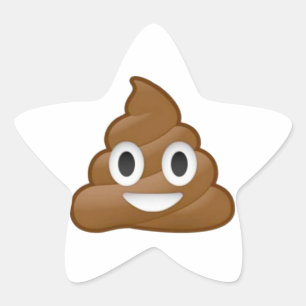 Poop emoji ster sticker
