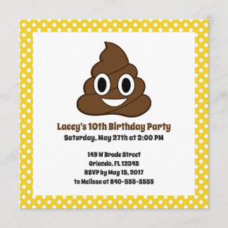 Poop Emoji Verjaardag Uitnodiging