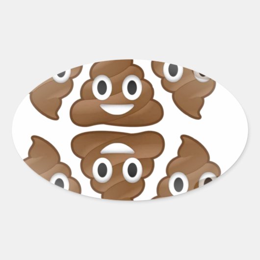 poop emojis ovale sticker (Voorkant)