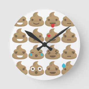 poop emojis ronde klok