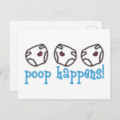 Poop gebeurt briefkaart (Voorkant / Achterkant)