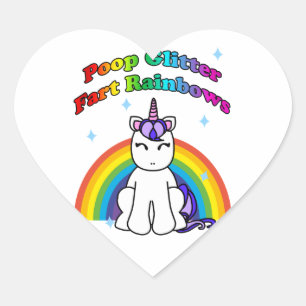 Poop Glitter Fart Rainbows Hart Sticker