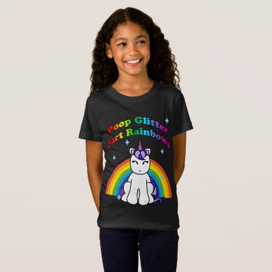 Poop Glitter Fart Rainbows T-shirt (Voorkant volledig)
