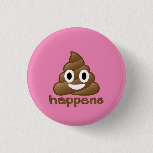 Poop Happji Ronde Button 3,2 Cm (Voorkant)