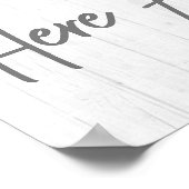 Poop hier opnieuw Rustic Farmhouse White Wood Poster (Hoek)