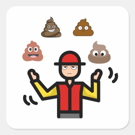 Poop Juggler Vierkante Sticker (Voorkant)