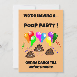 POOP party grappig schattig meisjes jongens verjaa Kaart