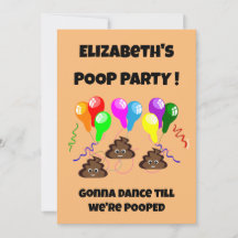 POOP party grappig schattig meisjes jongens verjaa