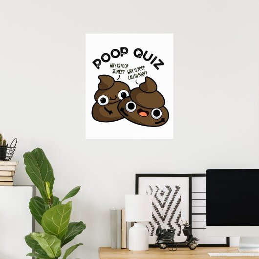Poop Quiz Funny Poo Pun Poster (Thuiskantoor)