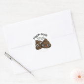 Poop Quiz Funny Poo Pun Ronde Sticker (Envelop)