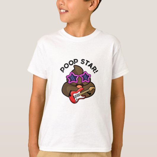 Poop Star Funny Pop Star Pun T-shirt (Voorkant)