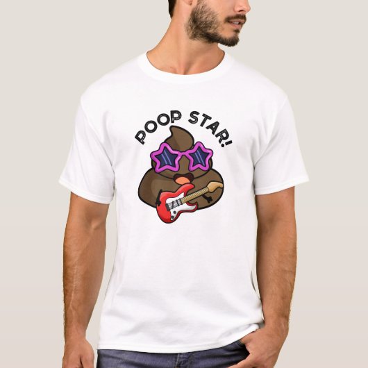 Poop Star Funny Pop Star Pun T-shirt (Voorkant)
