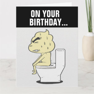 POOP SUR LA COLLINE FUNNY ANNIVERSAIRE CARTE SURTA