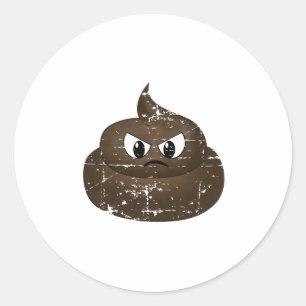 Poop voor de Cartoon van de benedenverdieping Ronde Sticker