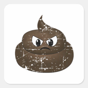 Poop voor de Cartoon van de benedenverdieping Vierkante Sticker