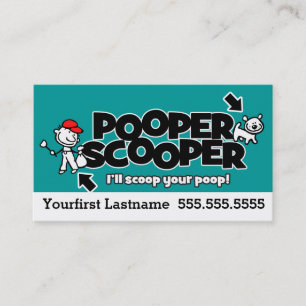 Pooper Scooper.Pet-afval wordt verwijderd.Aangepas Visitekaartje