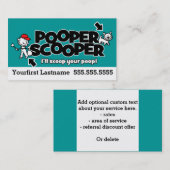 Pooper Scooper.Pet afvalverwijdering.Aangepaste te Visitekaartje (Voorkant / Achterkant)