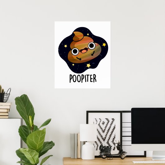 Poopiter Funny Planet Jupiter Pun Poster (Thuiskantoor)