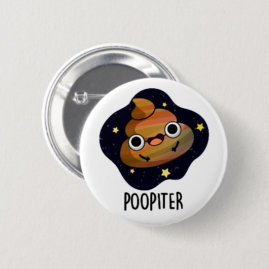 Poopiter Funny Planet Jupiter Pun Ronde Button 5,7 Cm (Voorkant /achterkant)