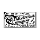 Poor man vriend zalf geneesmiddeletiket rubberstempel (Afrduk)