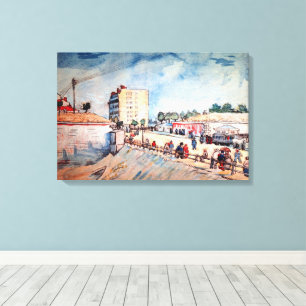 Poort in de Parijse stadsmuur door Vincent van Gog Canvas Afdruk