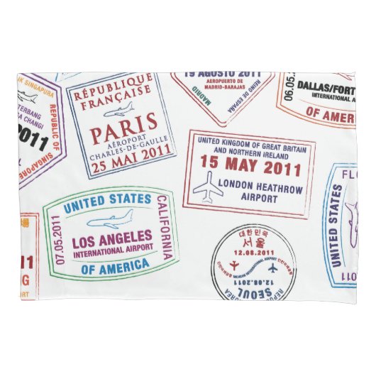 Poort paspoort stempel afdrukken kussensloop (Voorkant)