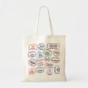 Poort paspoort stempel afdrukken tote bag