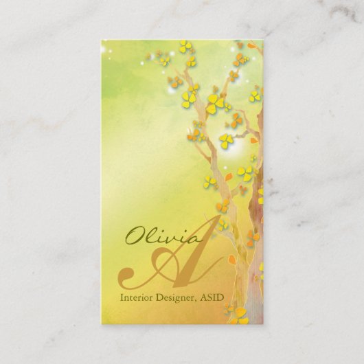 Poort van Dawn Trees Monogram Visitekaartje (Voorkant)