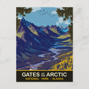 Poorten van het Noordpoolgebied, Alaska, Reizen Briefkaart