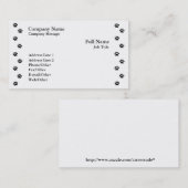 Poot afdrukken op witte visitekaartje sjabloon (Voorkant / Achterkant)