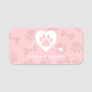 Poot Hart Stethoscoop Huisdierendokter Veterinair Naamplaatje