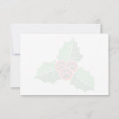 Poot Hulstblaadjes Kerst Aangepaste Monogram Notitiekaartje (Achterkant)