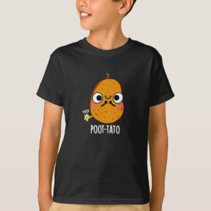Poot-tato Funny Farting Potato Pun Dark BG T-shirt