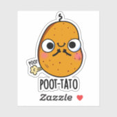 Poot-tato Funny Farting Potato Pun Sticker (Vel)
