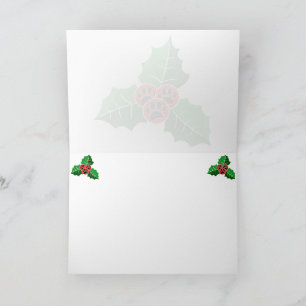 Poot van Hulstblaadjes Kerst Blank Voeg Tekst Toe Bedankkaart