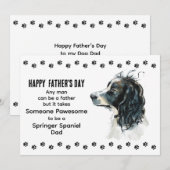 Poot-weetste Springer Spaniel hondenpapa Vaderdag Feestdagenkaart (Voorkant / Achterkant)