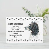 Poot-weetste Springer Spaniel hondenpapa Vaderdag Feestdagenkaart (Staand voorkant)