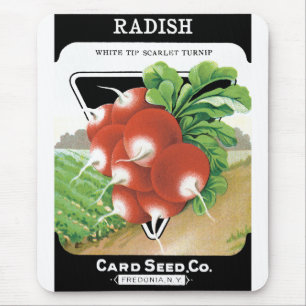  pootaardappelen met etiket op zadels muismat