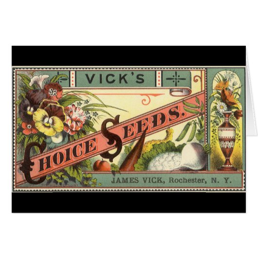 pootaardappelen met label, Vick's Choice Seeds (Voorkant Horizontaal)