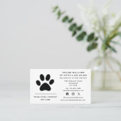 Pootafdruk Hondenuitlater Kat Oppas Social Media Visitekaartje (Staand voorkant)