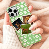 Pootafdruk huisdier fotocollage mint monogram Case-Mate iPhone case